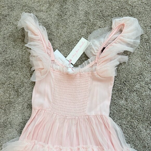 NEW AMY JANE LONDON Amy Jane London Evangeline Ruffle Maxi Dress Pink Size XS - Picture 10 of 15